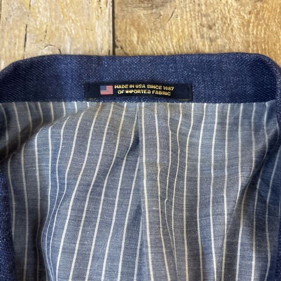 Hart Schaffner Marx Unstructured Blazer Linen Cotton Blend 42R - Picture 7 of 9